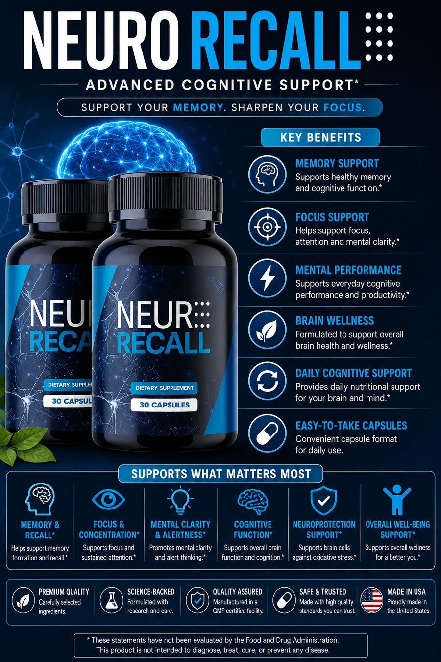 NeuroRecall benefits for memory and focus